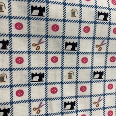 Marcus Brothers Vintage Sewing Themed Fabric, 3 Yards, Sewing Machines, Scissors