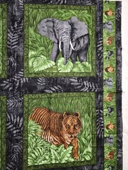 Lot 6 Wildlife Panels Safari Animals Woodland Cotton Fabric Bundle