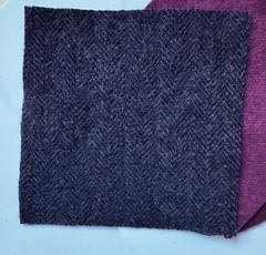 New Color! Hand Dyed Wool -appliqué/rug/hook (6) 4.5″ Charm Sq; Purple Harvest