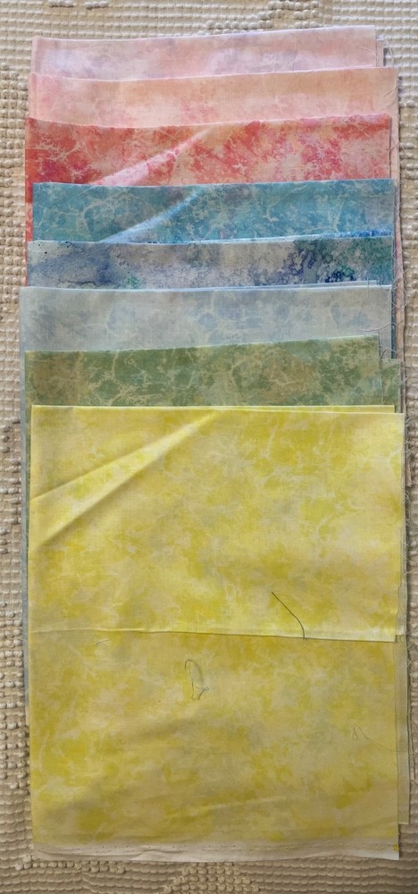 DESTASH! 8 Fat Quarters fabric Misty Marble from Sevenberry printed in Japan