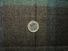 100% Shetland Wool Brown Teal Blue Tartan Upholstery Curtain Cushion Fabric