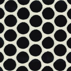 Buttons Black 1.75 inch Cut Velvet Polka Dots on White Regal Upholstery Fabric
