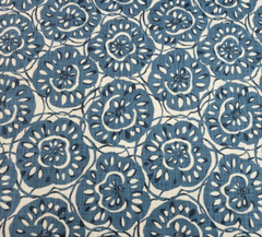 Inaki in Indigo BTY Richloom 54″ Wide 100% Cotton Slub Duck Asian Floral