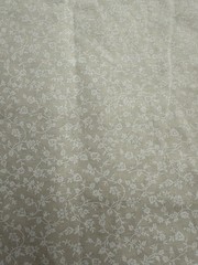 White On Cream Flowers And Vines 100% Cotton ~ 1 1/3Yds ~ One Piece