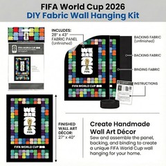Fifa World Cup Fabric Wall Hanging Kit Sewing Craft Project Includes Panel