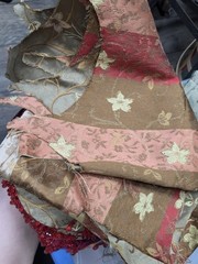 Upholstery Fabric Lot Remnant Scraps Rough Cut Pieces Sewing Quilt Crafts 6.5lbs