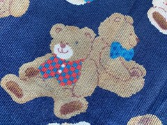 CORDUROY FABRIC~Teddy Bears in Vests Bow Ties~NAVY BROWN BLUE RED~Needlecord~