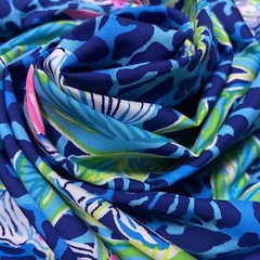 LILLY PULITZER Cotton Poplin Fabric Formentera Turquoise Hot On The Spot 36″X57″