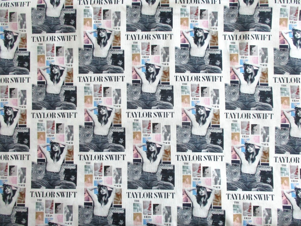 Taylor Swift Eras Tour Posters on 100% Cotton Fabric by the 1/4 Yard : 9″ x 57″
