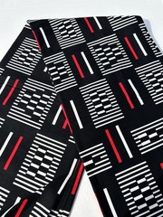 African fabric, Kente black and white tribal print dressmaking fabric