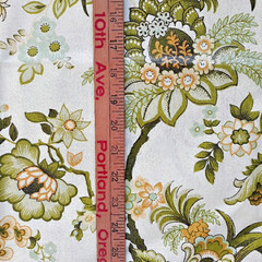 5 YDS 5th Avenue Designs Home Decor Fabric Yellow Jacobean Floral Glazed Cotton