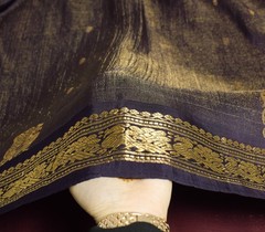 Sushila Vintage Purple Scrap Sari Zari Woven Kanjivaram Pure Tissue Silk Saree