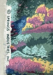 VTG Spring Industries Landscape Fabric Mountains Trees Pastel BTY 90s Cotton