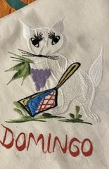 Handcrafted ” DAYS OF WEEK” SPANISH- EMBROIDERED DISH CLOTHS.SET OF FOUR.