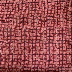Vintage Dark Pink Tan Blue Polyester Geometric Pattern Fabric 2.5 Yards 60”x108”