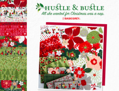 Moda HUSTLE & BUSTLE 30664 16 Red Text BASIC GREY Quilt Fabric Christmas