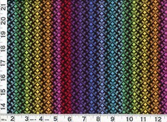 Fancy Rainbow Small Floral Design Black Quilting Sewing Fabric by the Yard #z26