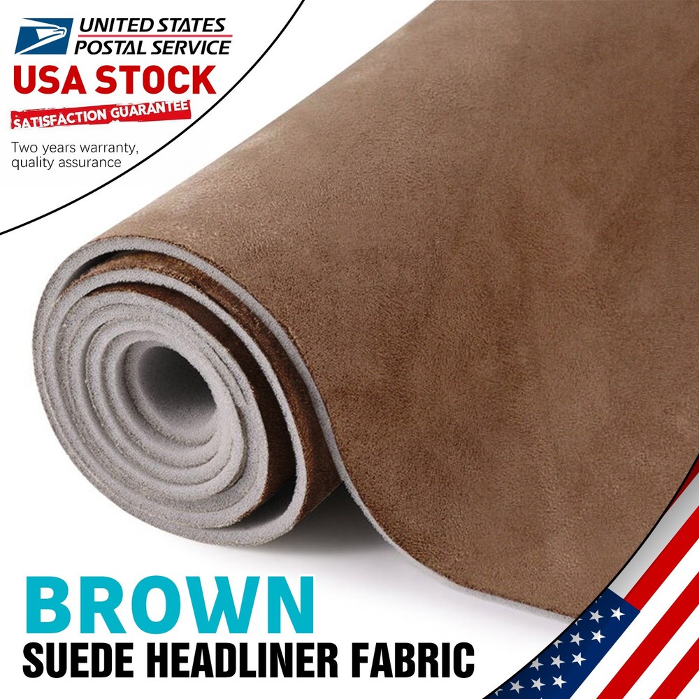 For Car Ceiling Restoration Foam Backing Headliner Fabric Brown 60″x60″ New