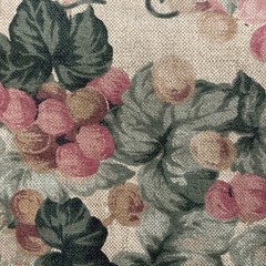 1 Yd x 44” Cotton Fabric by Cranston Pink Mauve Grapes on Green Vines
