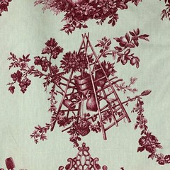 New Braemore Chinoiserie Chinese Garden Toile Fabric 6 yds Rose on Honeydew