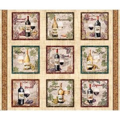 Cork & Barrel By Quilting Treasures – Cream Wine Bottle Panel #31166-X