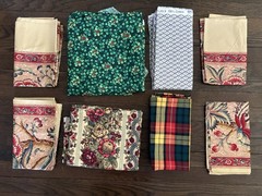 Lot of 8 Quilt Craft Fabric Pieces Mixed Colors 39×24 + Larger Cuts