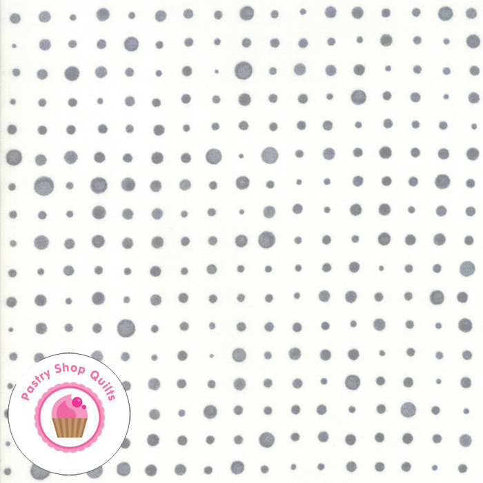 Moda MODERN BACKGROUND MORE PAPER 1673 13 White Gray Dots ZEN CHIC Quilt Fabric