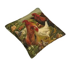 OGNOT Chicken Farm Cushion Cover 16×16 Inch Decorative Throw Pillow Case