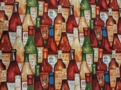 After 5 Wine Bottles Fabric – kitchen, quilting, dining room – sold by half yard