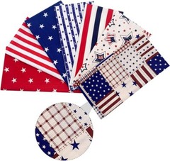 7pcs Patriotic American Flag Strips Decoration Cotton DIY Craft Sewing 16×20″