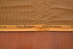 By 1/2 Yd, Gold & Black Checked Quilt Cotton, Marcus, Railroad Ties, Burgos,B640