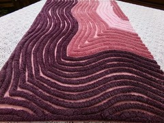 hypnotic sunkissed vtg chenille bedspread fabric pink mauve optic 16″ x 25″