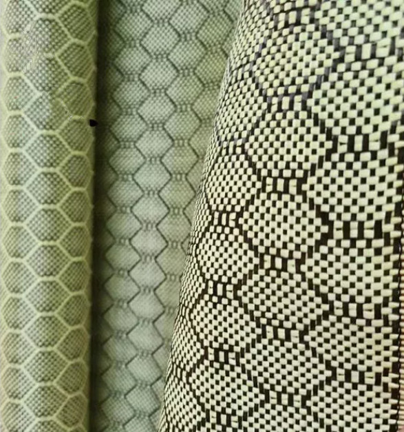 3K Hexagonal Jacquard Weave Yellow Aramid Carbon Fiber mixed fabric cloth 100*50